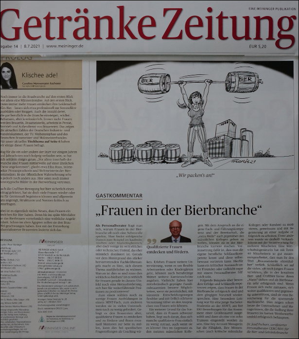 Gastkommentar in der Getränke Zeitung zum Thema Frauen in der Bierbranche